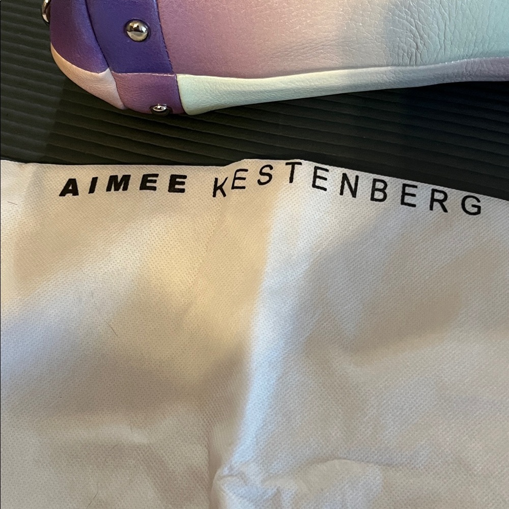 Aimee Kestenberg Pastel Ombre Leather Crossbody Bag - Mint, Lavender, Purple - Picture 13 of 13